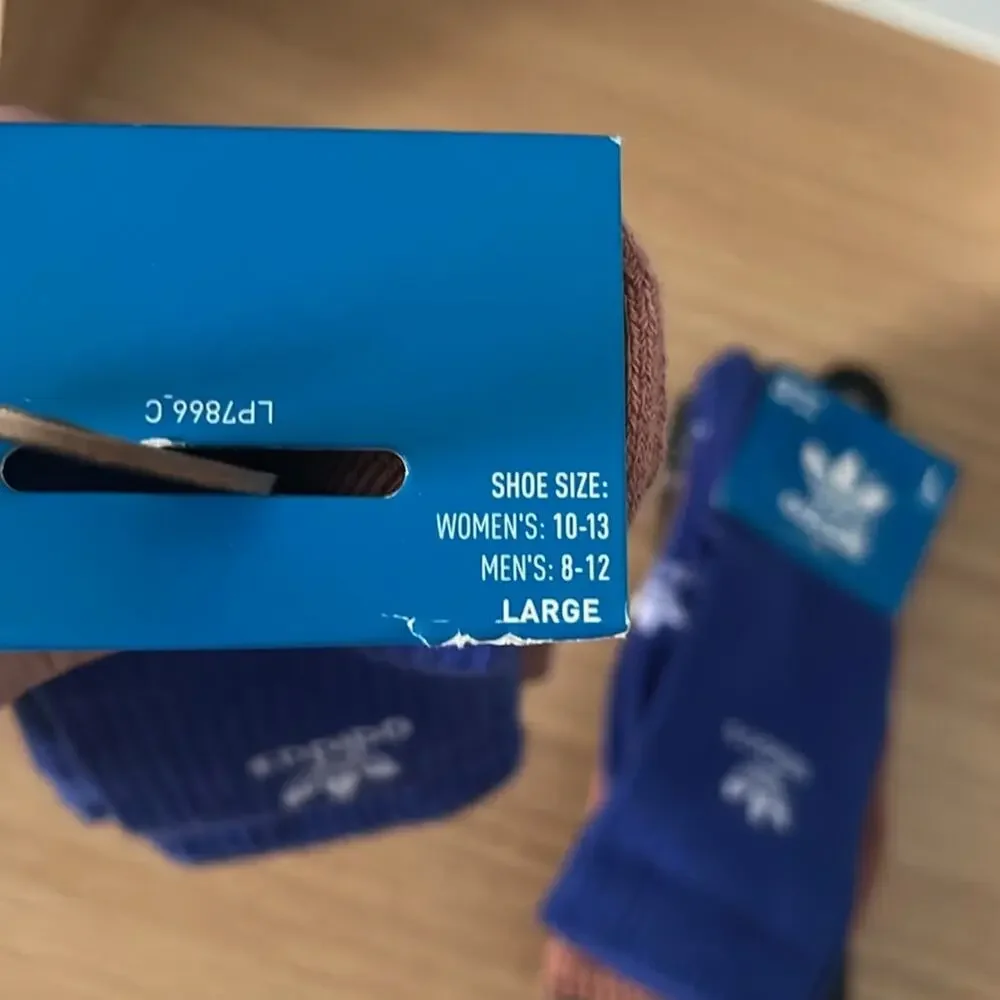 Bundle 2 Packs of Adidas Crew Socks Size Womens 10-13, Mens Size 8-12